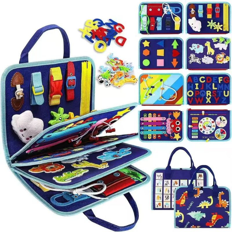 GENERICO - Nuevos diseños Busy book Montessori Para Bebes Nuevo Azul