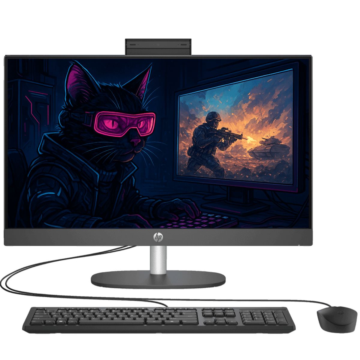 HP - TODO EN UNO HP 245 G10 Ryzen 5 7520U 16GB 512SSD 23.8" Altura Ajustable