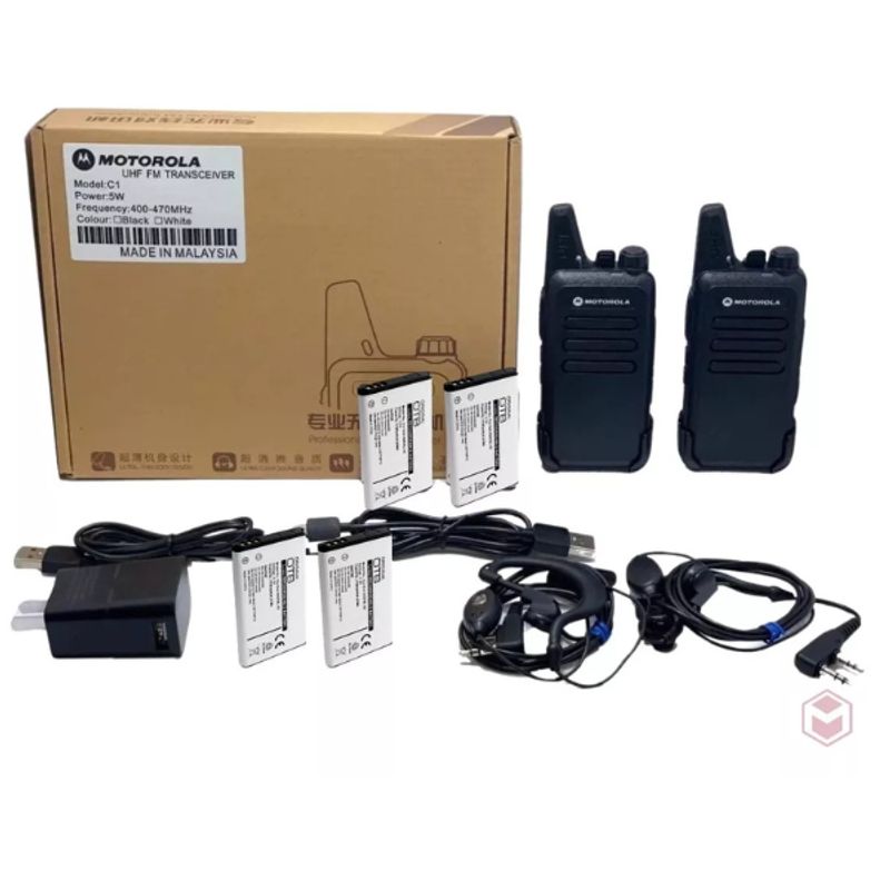 MOTOROLA - RADIOS MOTOROLA C1 WALKIE TALKIE CON DOBLE BATERIA