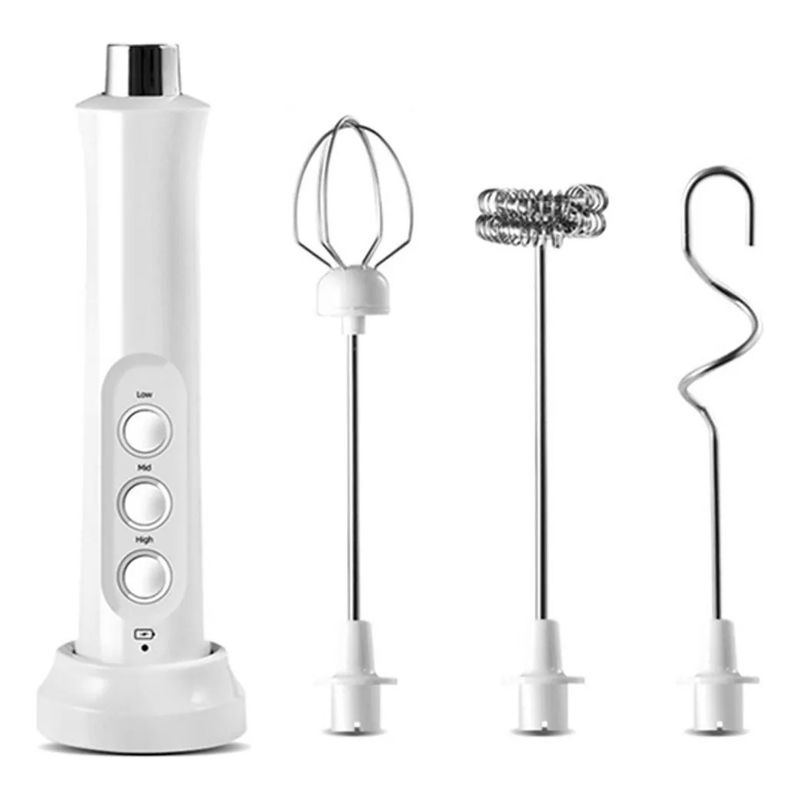 GENERICO - Espumador De Leche Batidor 2 En 1 Recargable Electrico BLANCO