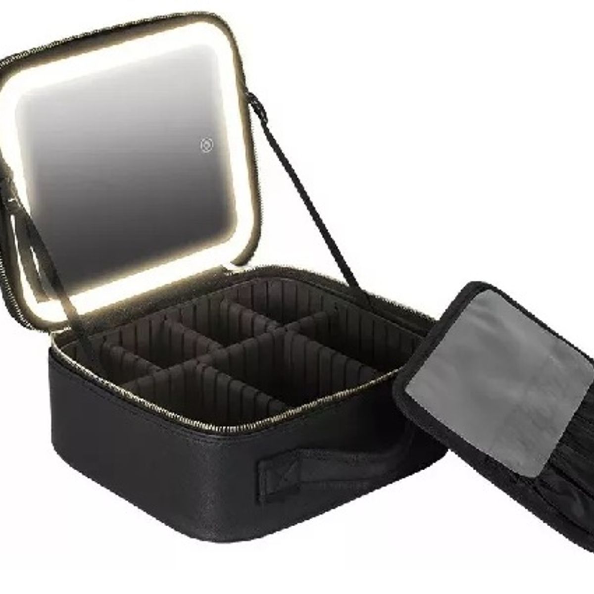 GENERICO - Estuche De Cosméticos Viaje Portátil Con Luz Led Maquillaje Color Negro