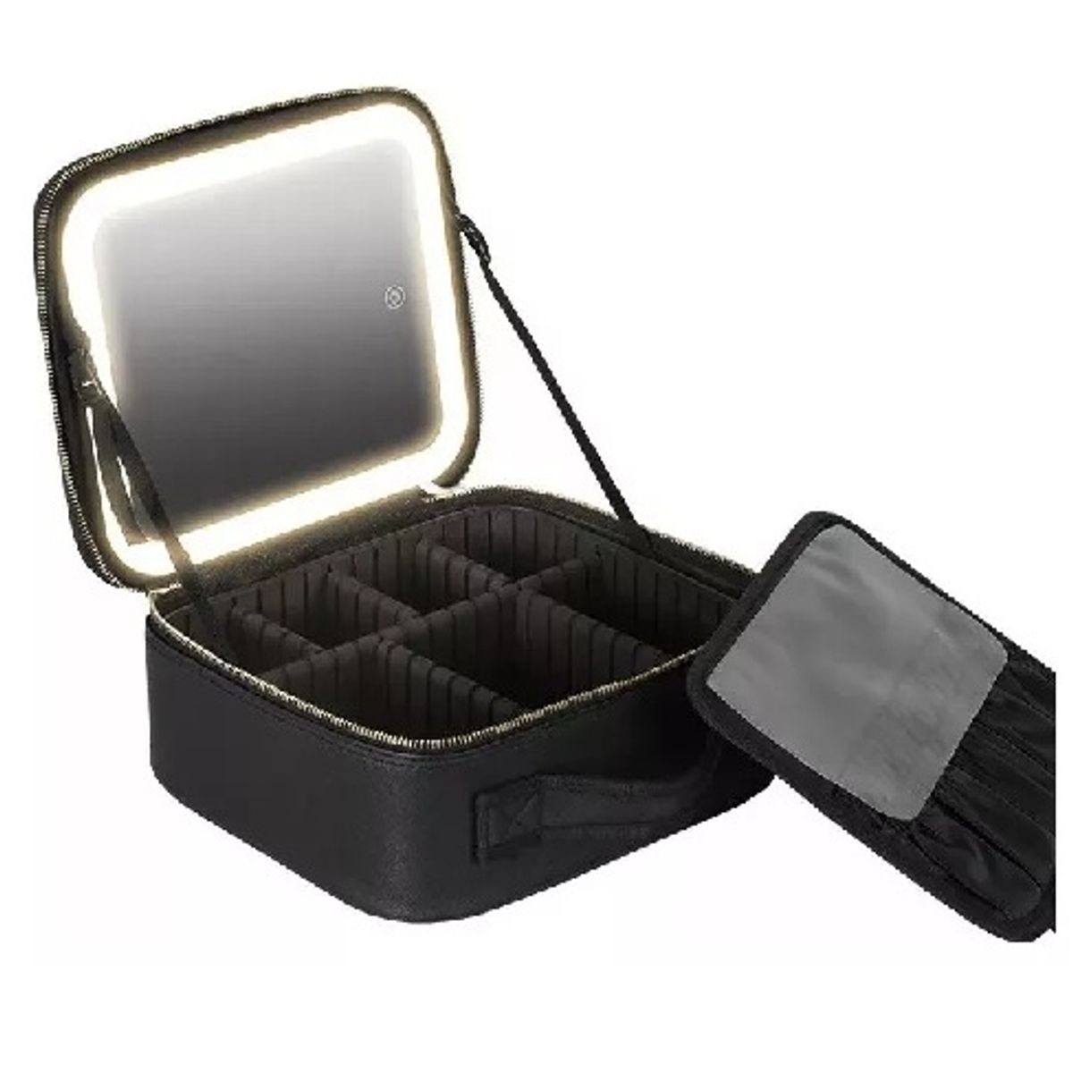 GENERICO - Estuche De Cosméticos Viaje Portátil Con Luz Led Maquillaje Color Negro