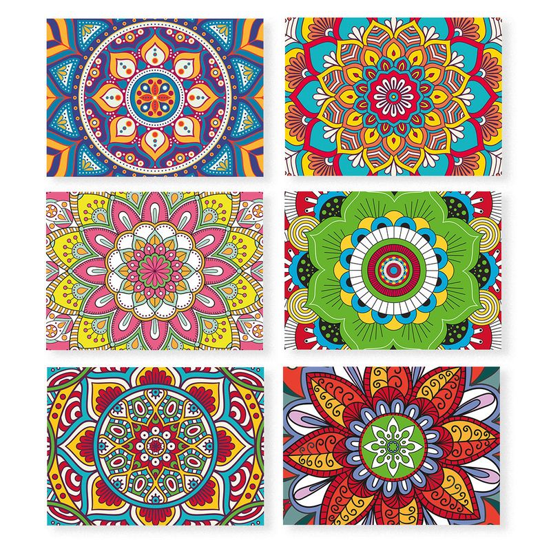 GENERICO - 6 Individuales De Mesa Mándalas Coloridos
