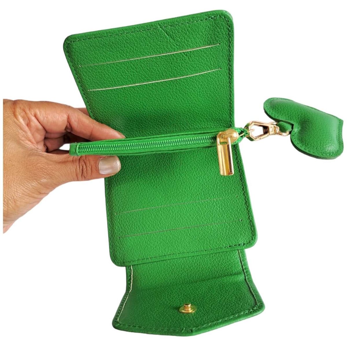 MARLA - Billetera corazón mujer 6 servicios cuero 100%