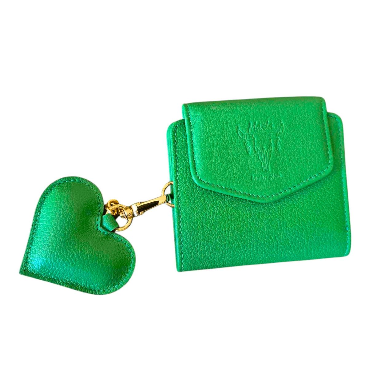 MARLA - Billetera corazón mujer 6 servicios cuero 100%