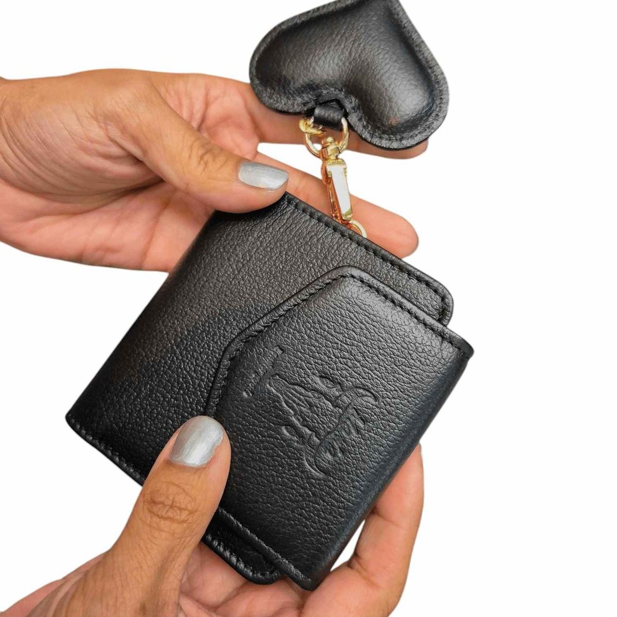 MARLA - Billetera corazón mujer 6 servicios cuero 100%