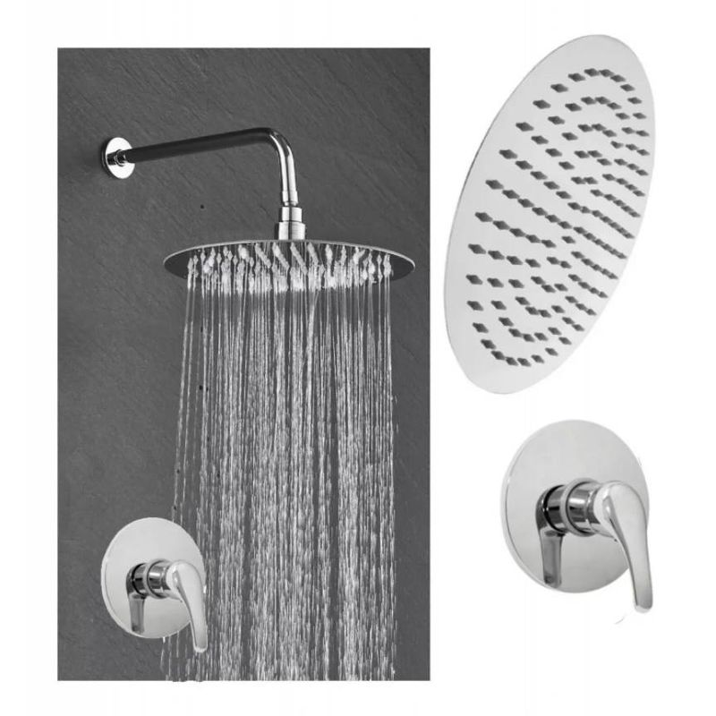 GENERICO - Kit Regadera 20 Cm Mas Mezclador Agua Fría Y Caliente Mini
