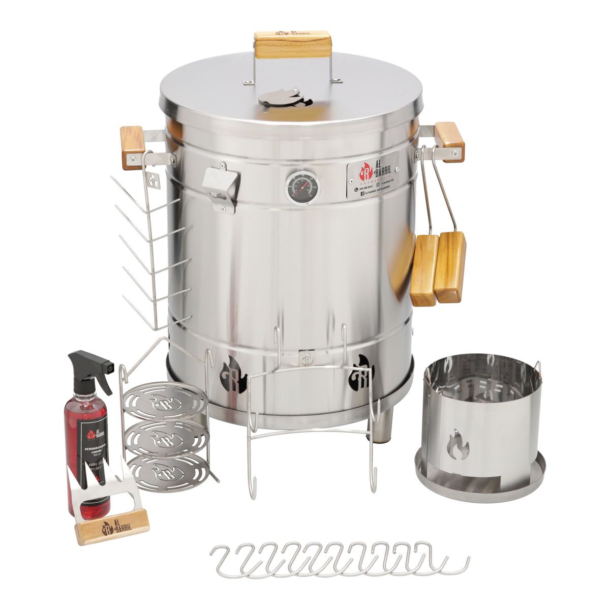 AL BARRIL - Combo Full - Barril asador 20 lbs + Garra de oso + Multiusos + Otros.