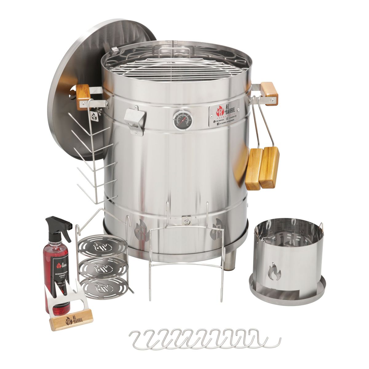 AL BARRIL - Combo Full - Barril asador 20 lbs + Garra de oso + Multiusos + Otros.