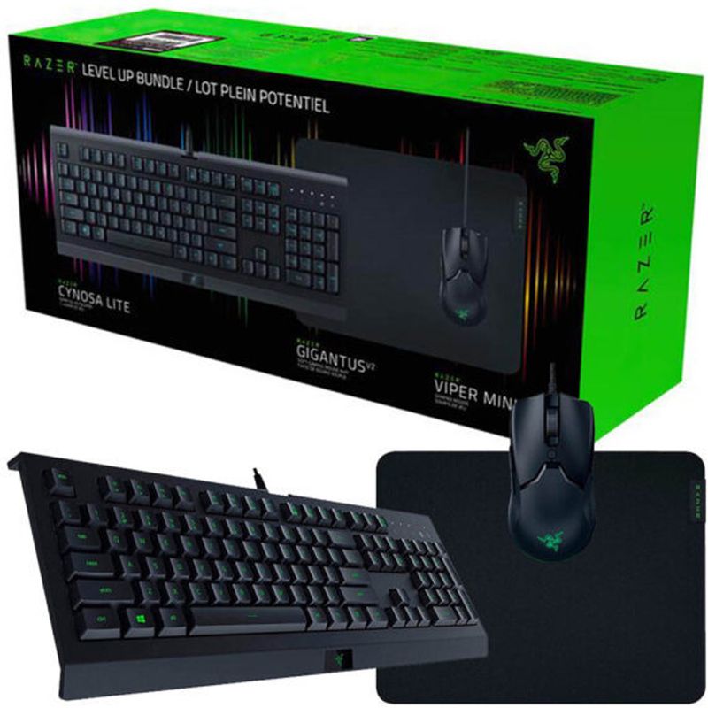 RAZER - Combo Razer Teclado Cynosa Lite + Mouse Gigantus + Padmouse Viper Mini