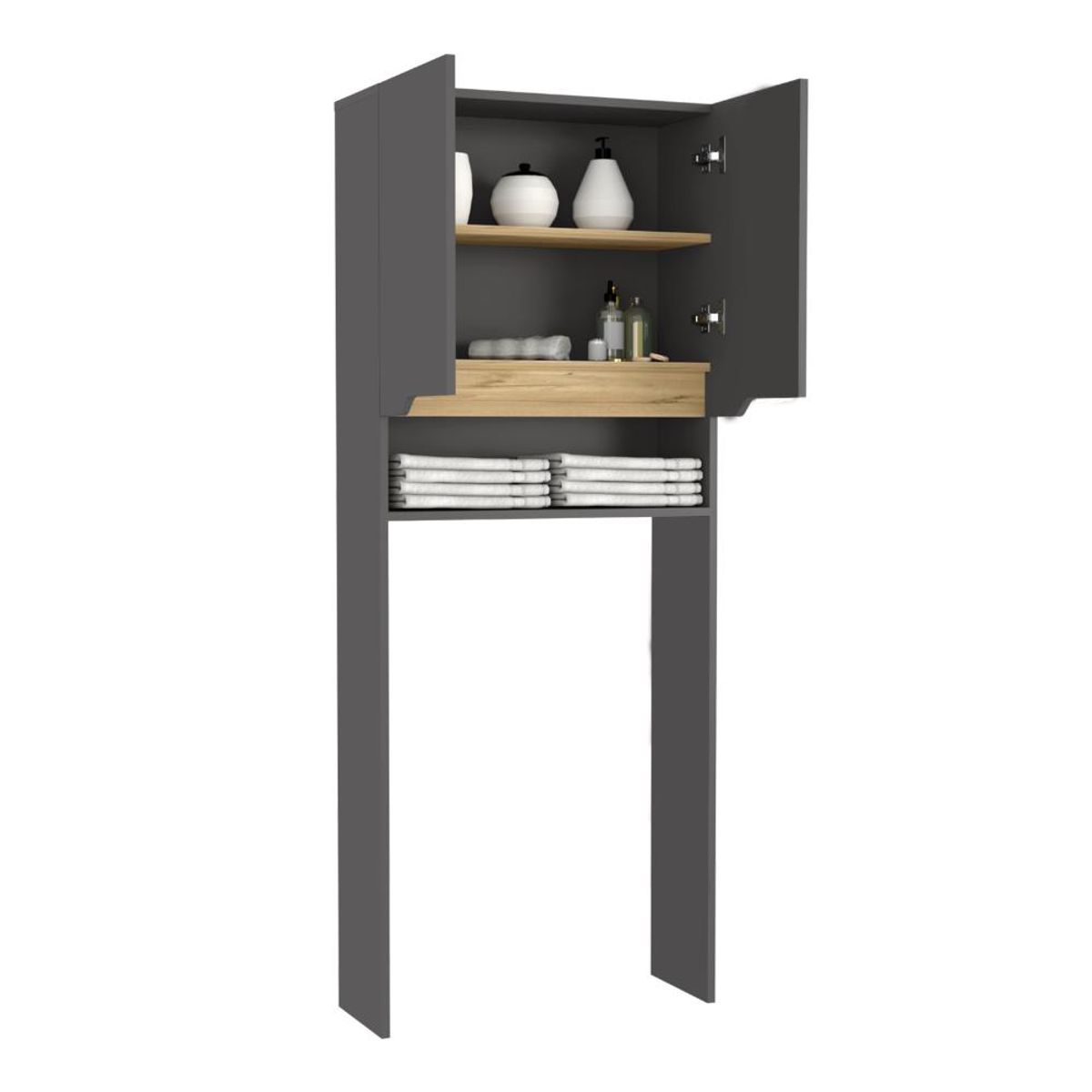 RTA DESIGN - Gabinete de Baño Apolis Plata Oscuro y Café Claro