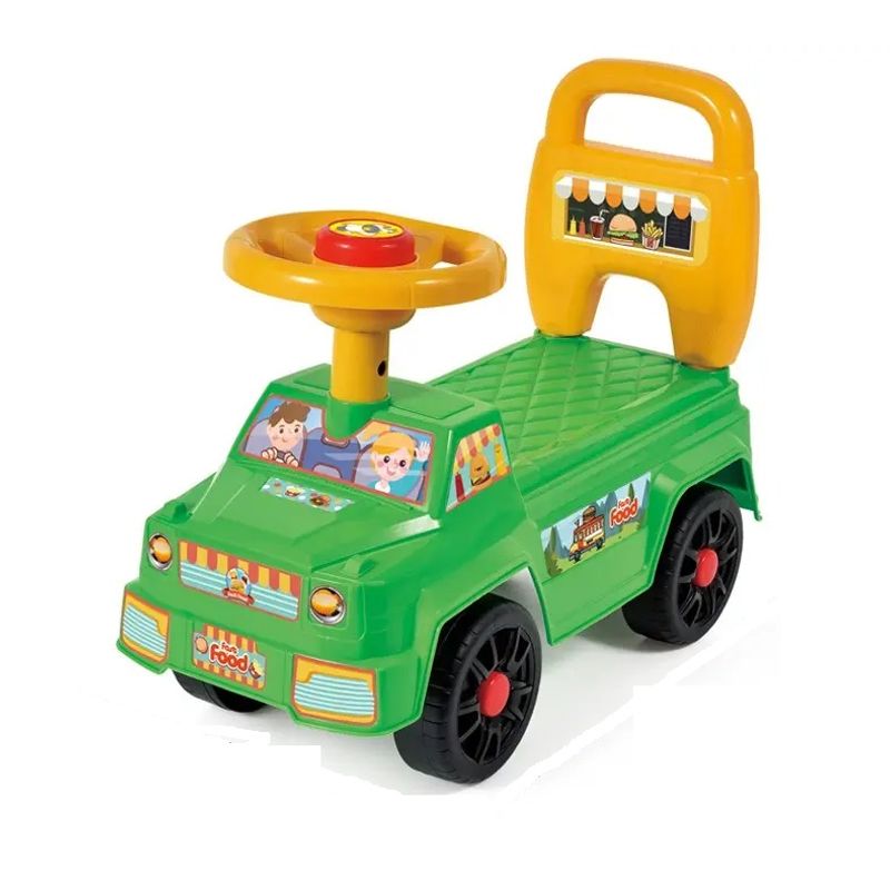 JUGANDO Y EDUCANDO - Carros Montable Con Timón Motricidad Verde Para Niños