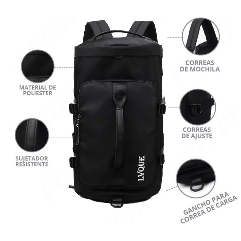 GENERICO - Morral De Viaje Grande Multifuncional Antirrobo Impermeable