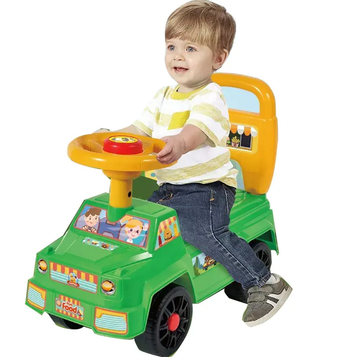 JUGANDO Y EDUCANDO - Carros Montable Con Timón Motricidad rojo Para Niños