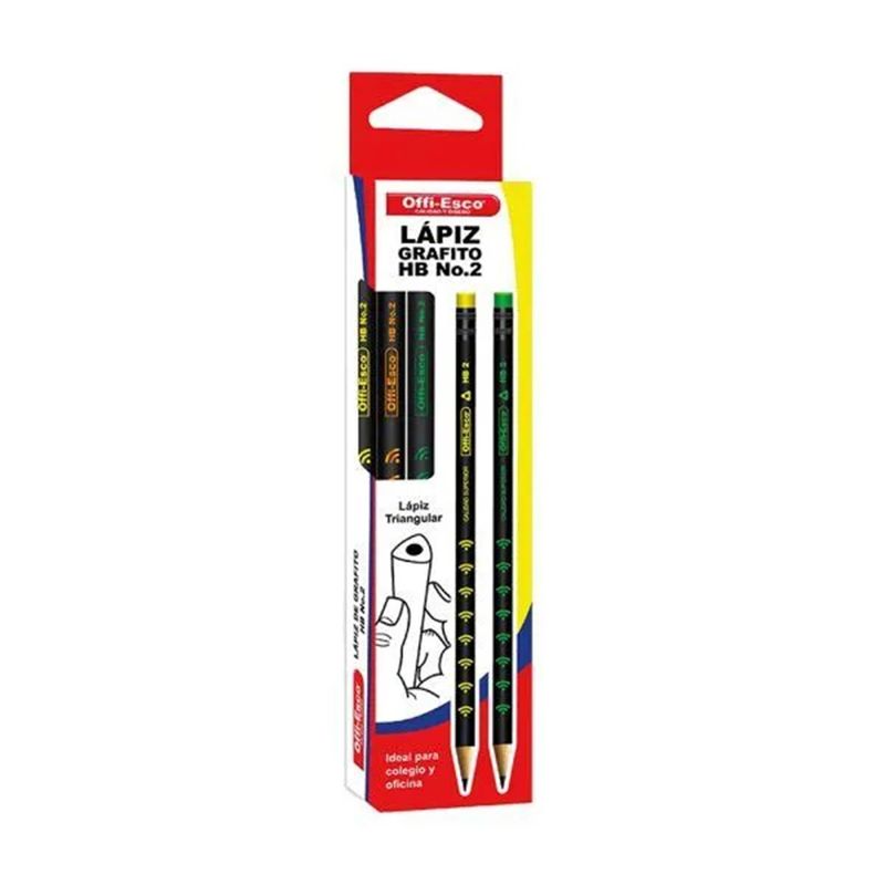 OFFI ESCO - Lapiz Grafito N°2 HB Negro Caja X 12 OE-150 Offi-Esco
