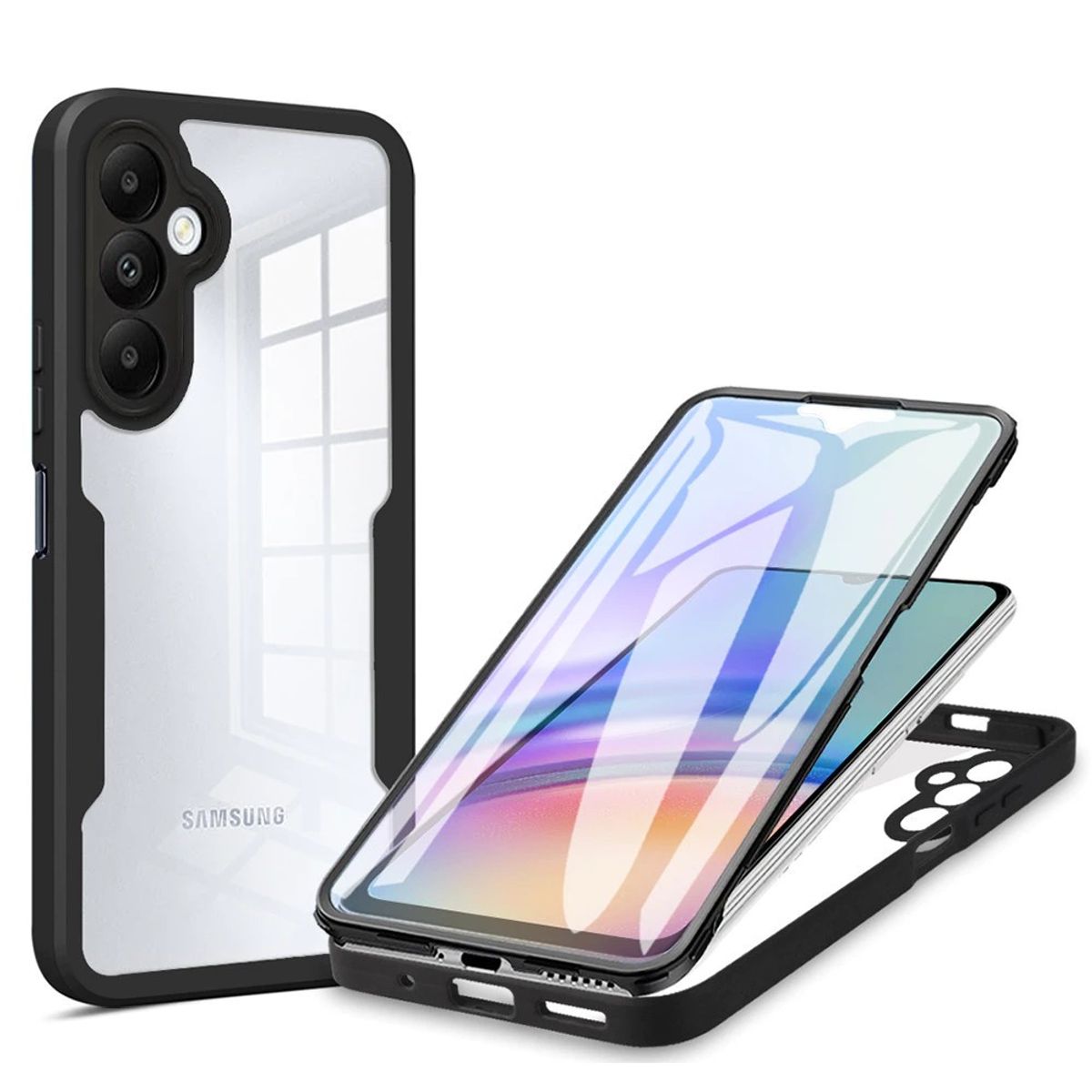 GENERICO - Estuche Protector Case Funda 2 En 1 Full 360 Para Samsung A15 5g Negro