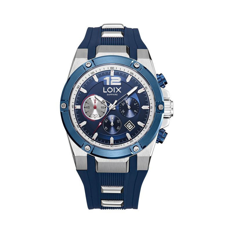 LOIX - Reloj hombre LA2144-4 Azul con plateado tablero azul
