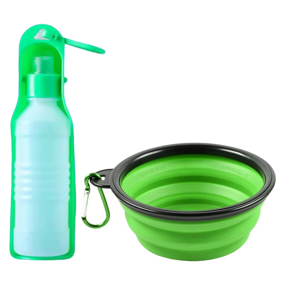 GENERICO - Bebedero Portátil + Comedero Plegable Mascotas Kit 2 En 1