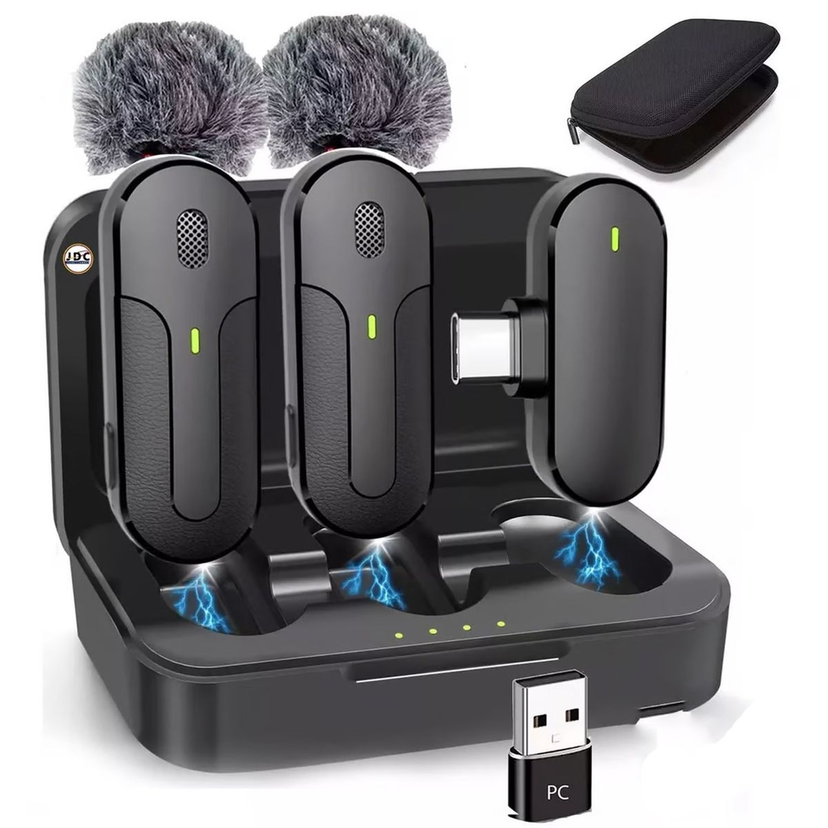 ONE PIXEL - Micrófono Inalámbrico De Solapa Doble Receptor Para Celular Estuche