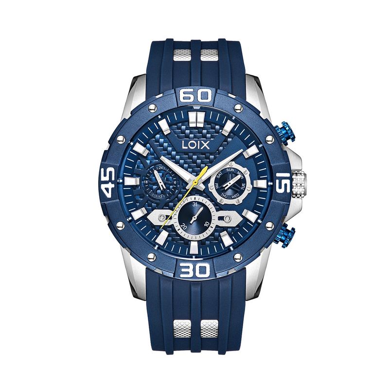 LOIX - Reloj hombre LA2145-2 Azul con Plateado con tablero azul