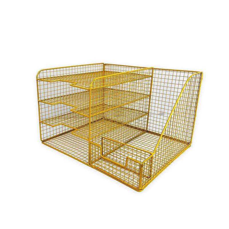 DIMATEX LEON - Organizador Trebal Escritorio Archivador Malla Metal Dorado