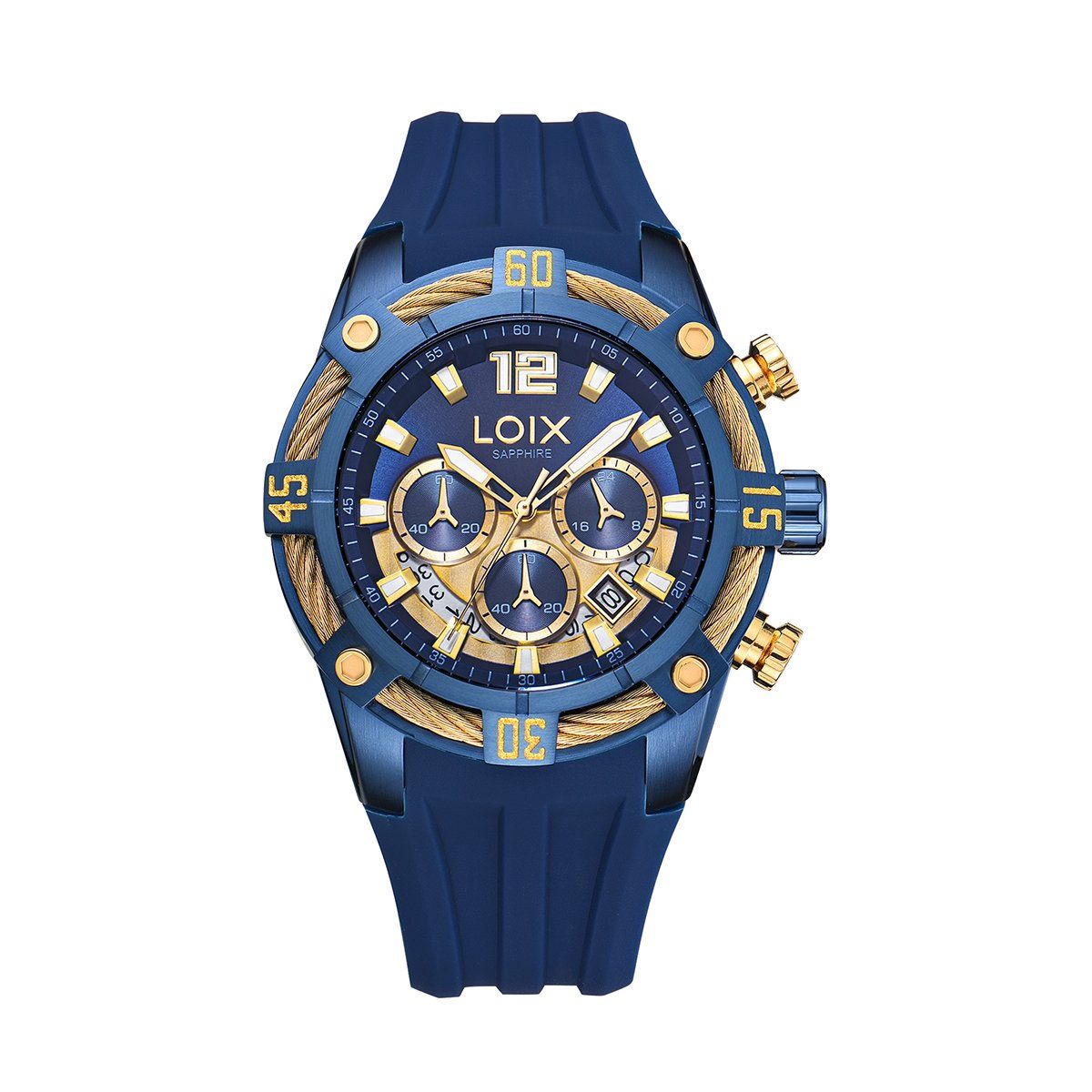 LOIX - Reloj hombre LA2146-4 azul con tablero bicolor