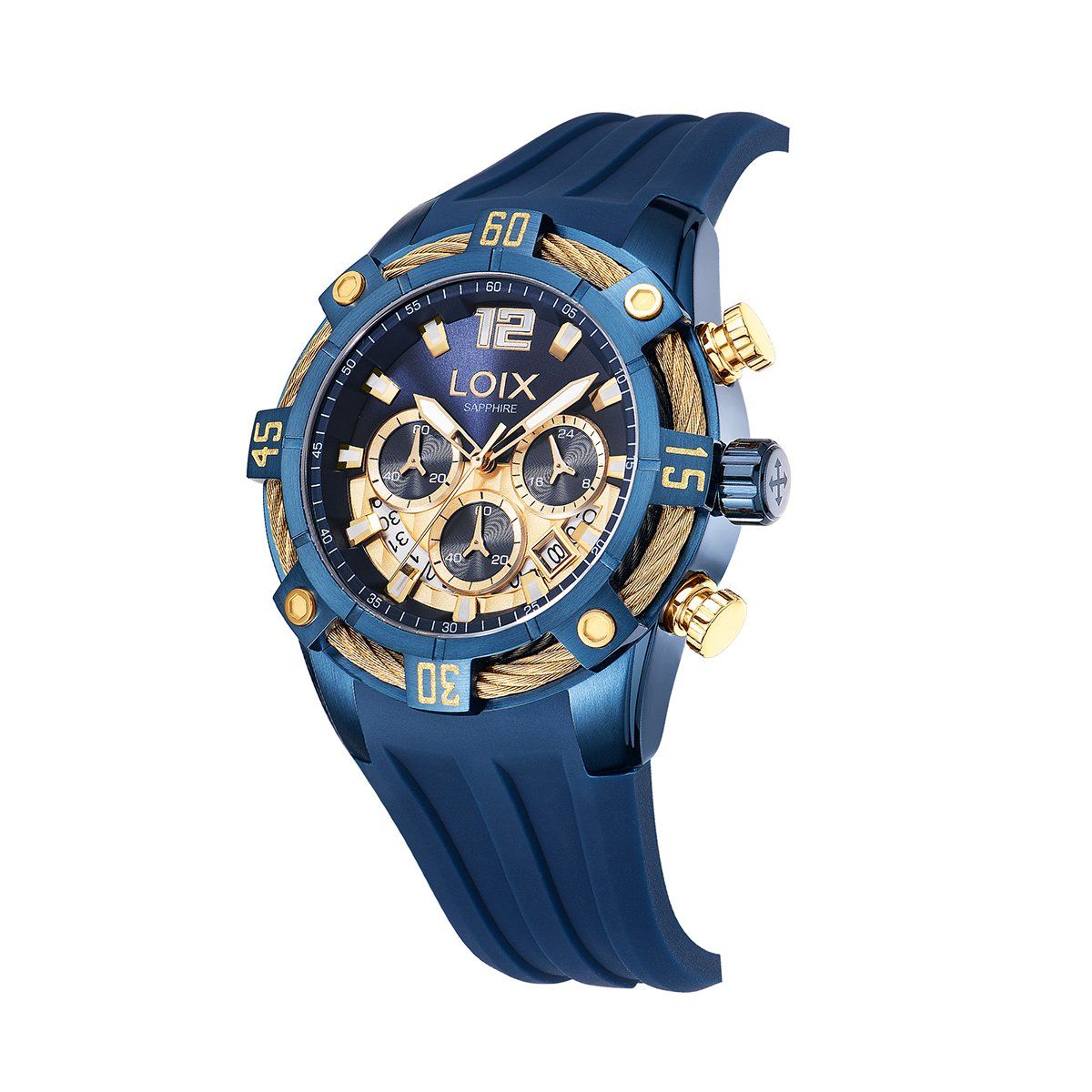 LOIX - Reloj hombre LA2146-4 azul con tablero bicolor