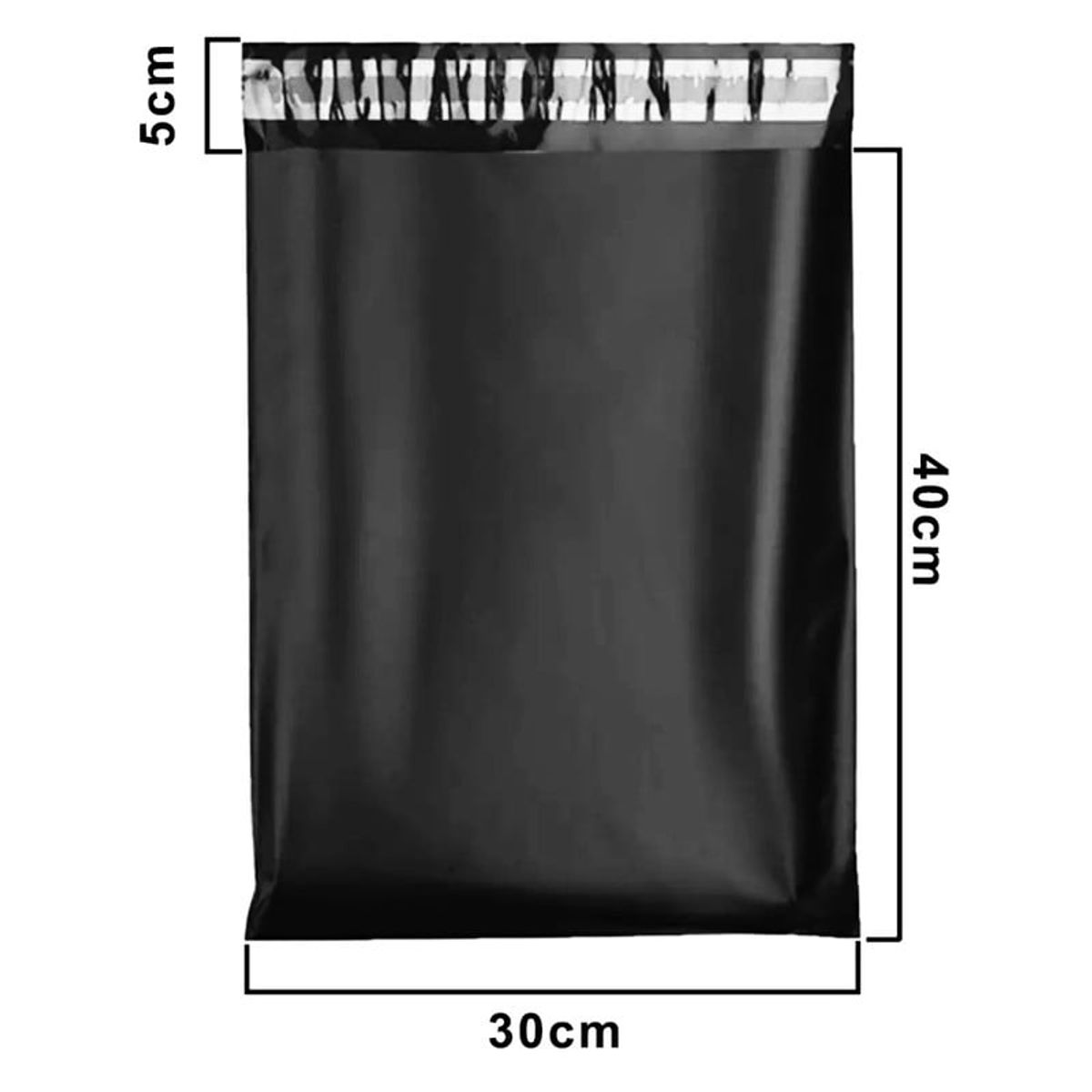 GENERICO - Bolsas de Seguridad Para Mensajería Negras 30x40cm Lisas x100u