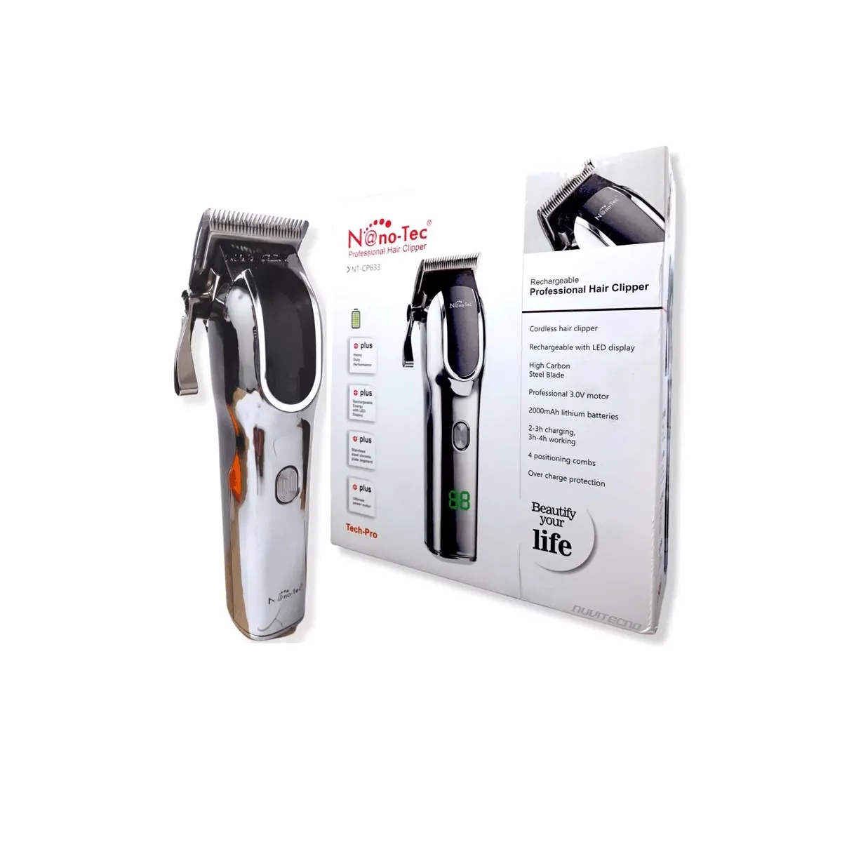 NANO-TEC - Maquina De Peluquería Profesional Recargable Nanotec Ntcp633