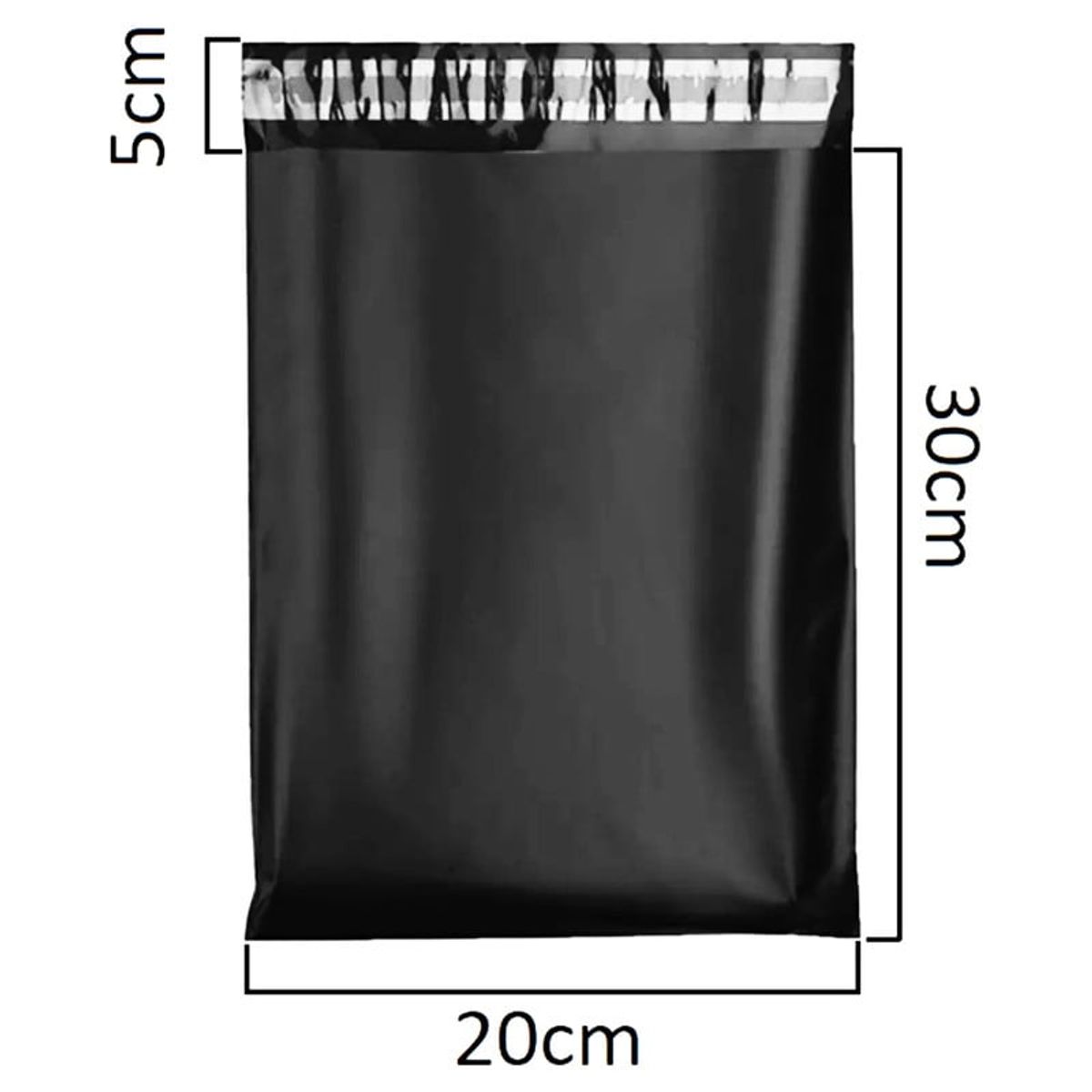 GENERICO - Bolsas de Seguridad Para Mensajería Negras 20x30cm Lisas x100u