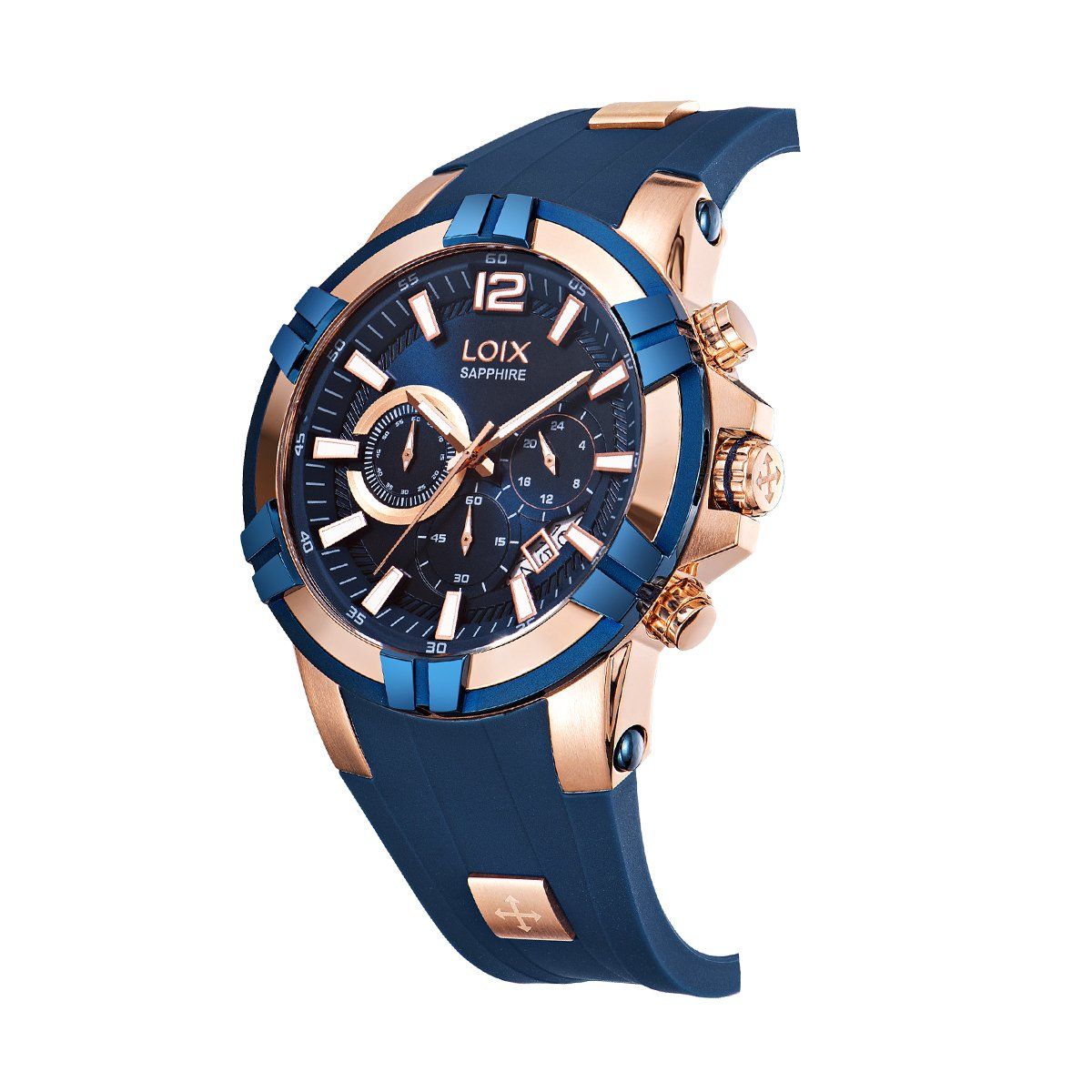 LOIX - Reloj Hombre LA2148-1 Azul con oro rosa tablero azul