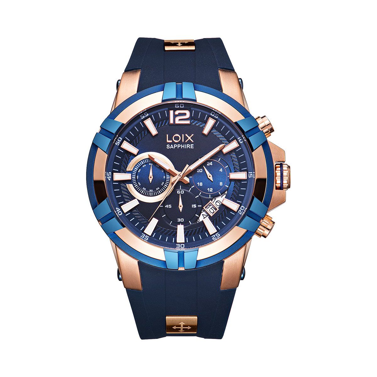 LOIX - Reloj Hombre LA2148-1 Azul con oro rosa tablero azul