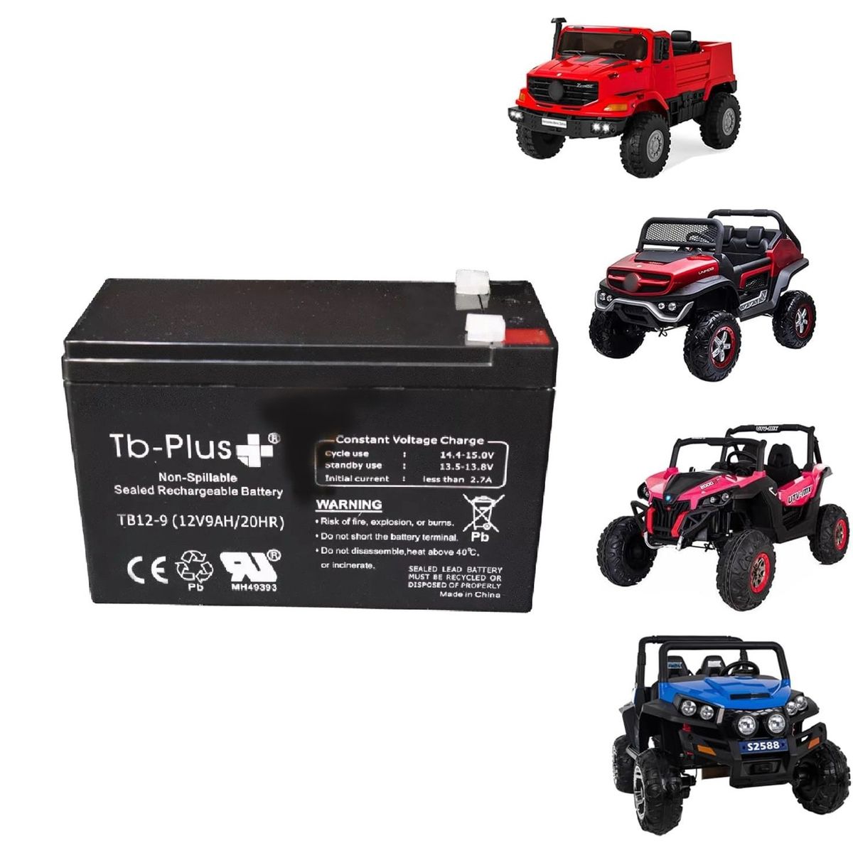 GENERICO - Bateria 12 Voltios Para Carros Y Motos De Juguete Electricos