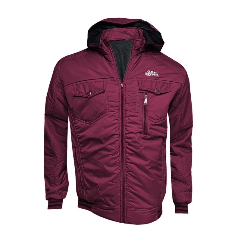 MODA EN CIRCUITO - Chaqueta Impermeable Para Hombre Vinotinto