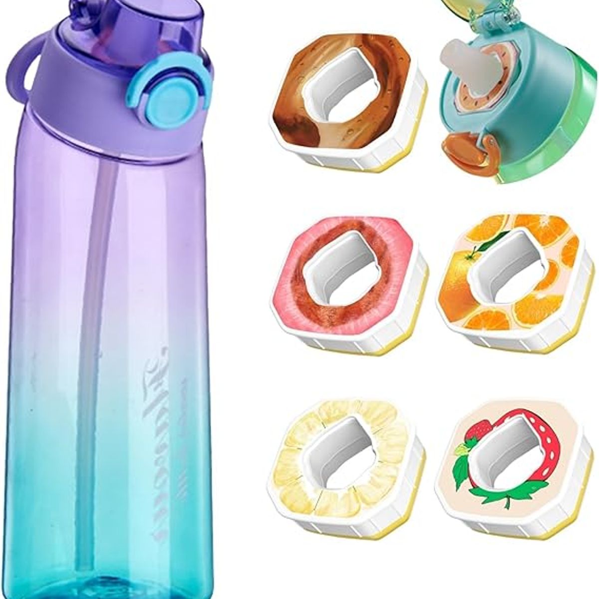 GENERICO - Botella De Agua Con Sabor + 3 Capsulas