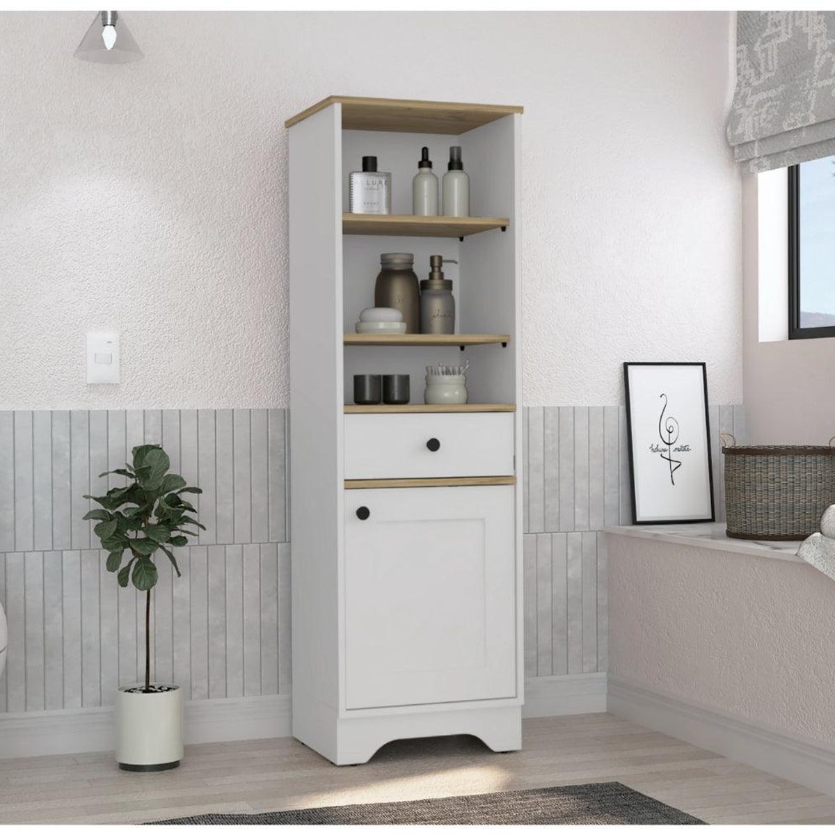 RTA DESIGN - Gabinete de Baño Fidel Café Claro y Blanco