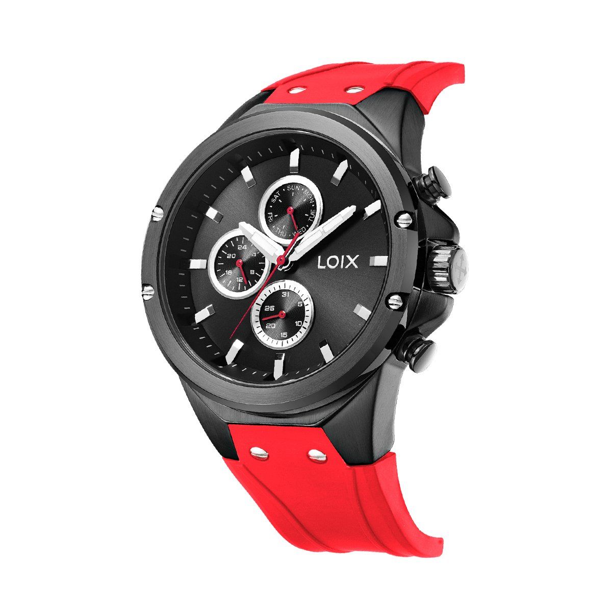 LOIX - Reloj hombre LA2153-3 Rojo con negro tablero negro