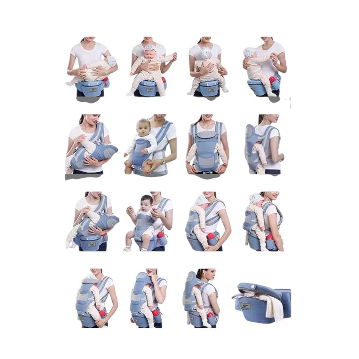 GENERICO - Cargador Ergonómico Con Silla Canguro Azul Nuevo