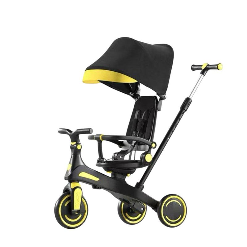 GENERICO - Triciclo Coche Paseador Función 5 en 1 Para Niños Negro