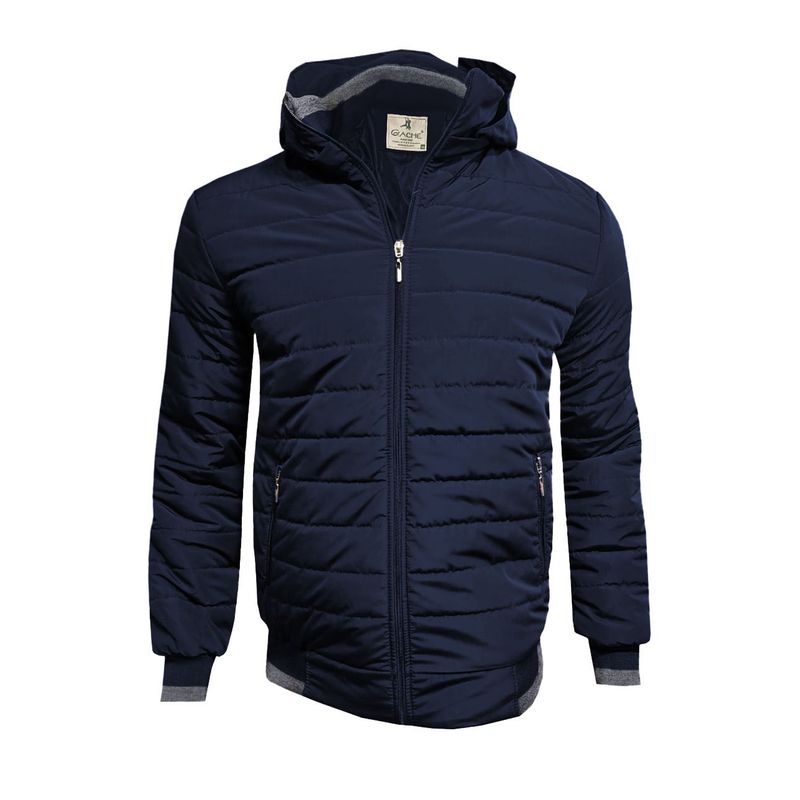 MODA EN CIRCUITO - Chaqueta Impermeable Para Hombre Azul Oscuro