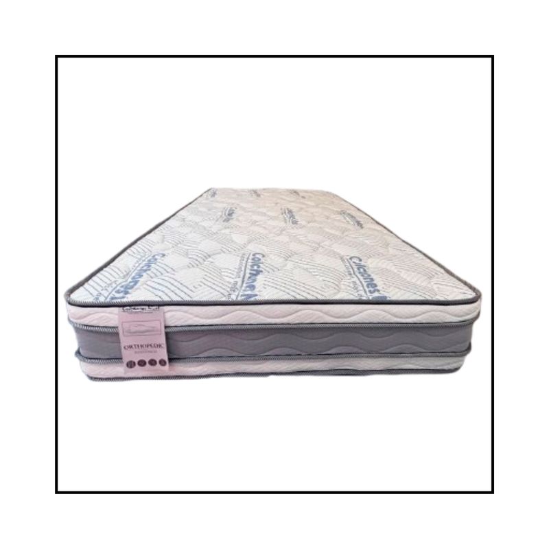 GENERICO - Colchón Queen Firmeza Media Resortado 160x190 + protector + almohadas