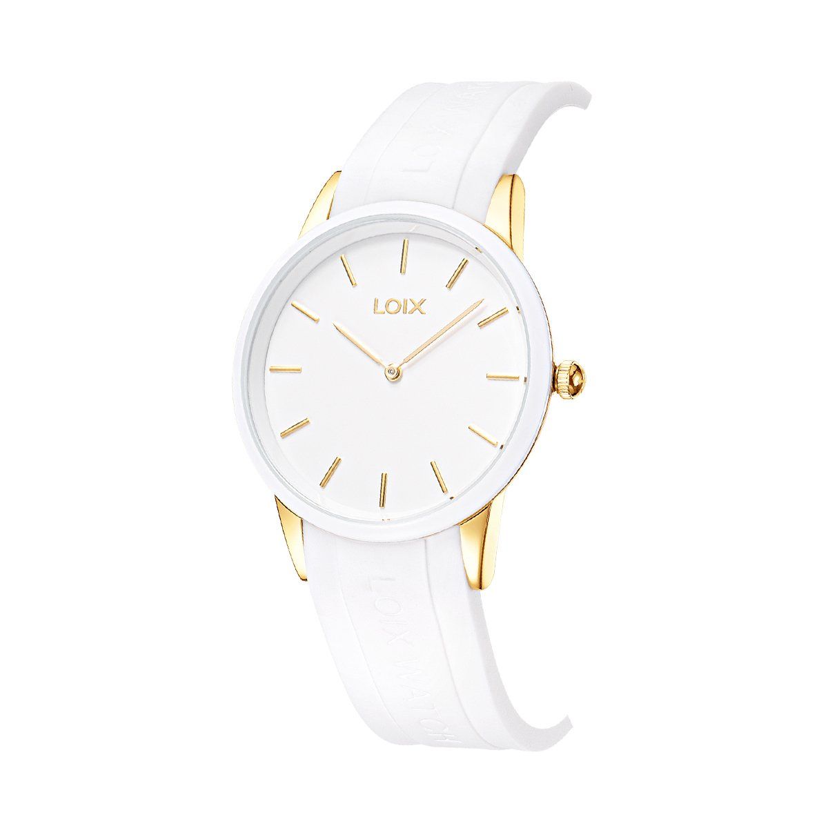 LOIX - Reloj hombre LA2158-4 Blanco con dorado tablero blanco