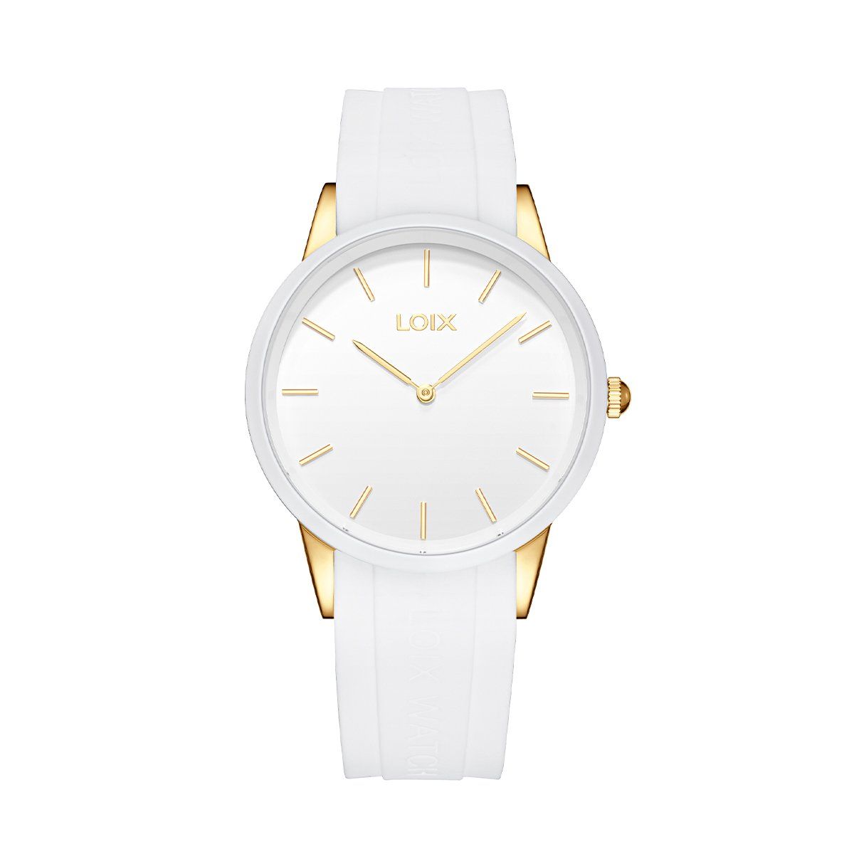 LOIX - Reloj hombre LA2158-4 Blanco con dorado tablero blanco