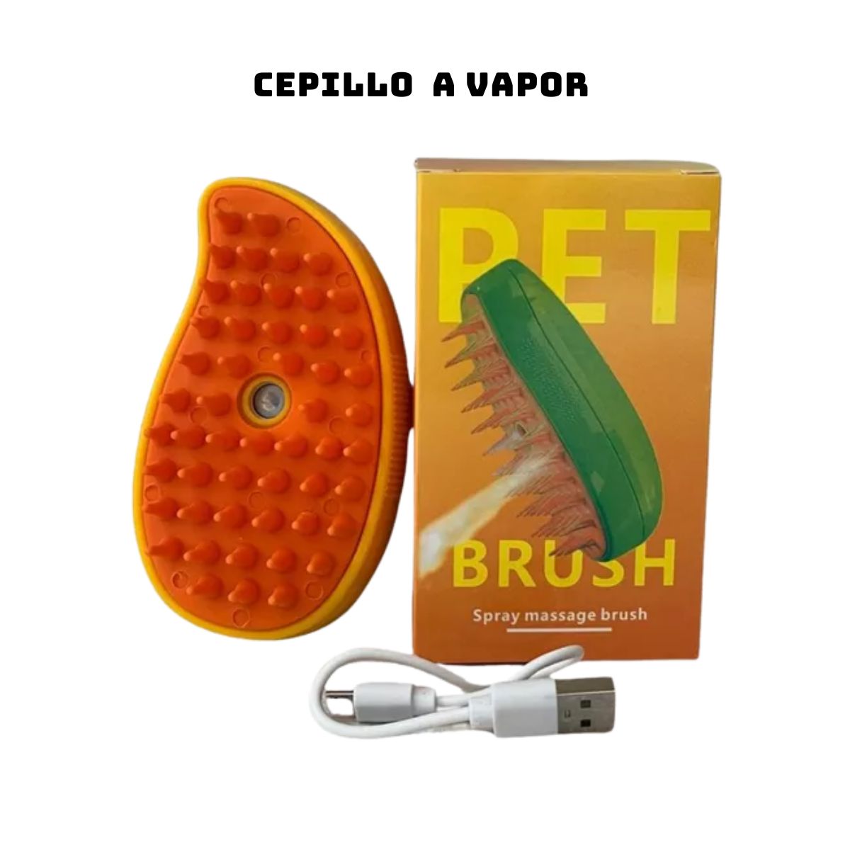 GENERICO - Cepillo Vapor + Corta Uñas + Rodillo Quita Pelo Kit Mascotas