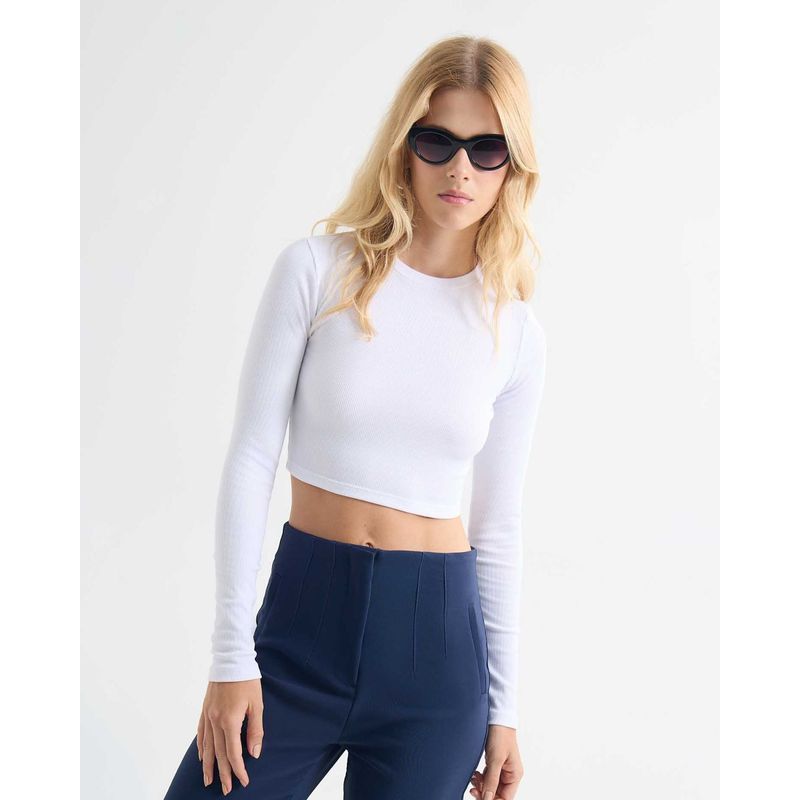 SEVEN SEVEN - Camiseta Para Mujer Manga Larga Cuello Redondo Color Blanco Marca Seven Seven #28096041