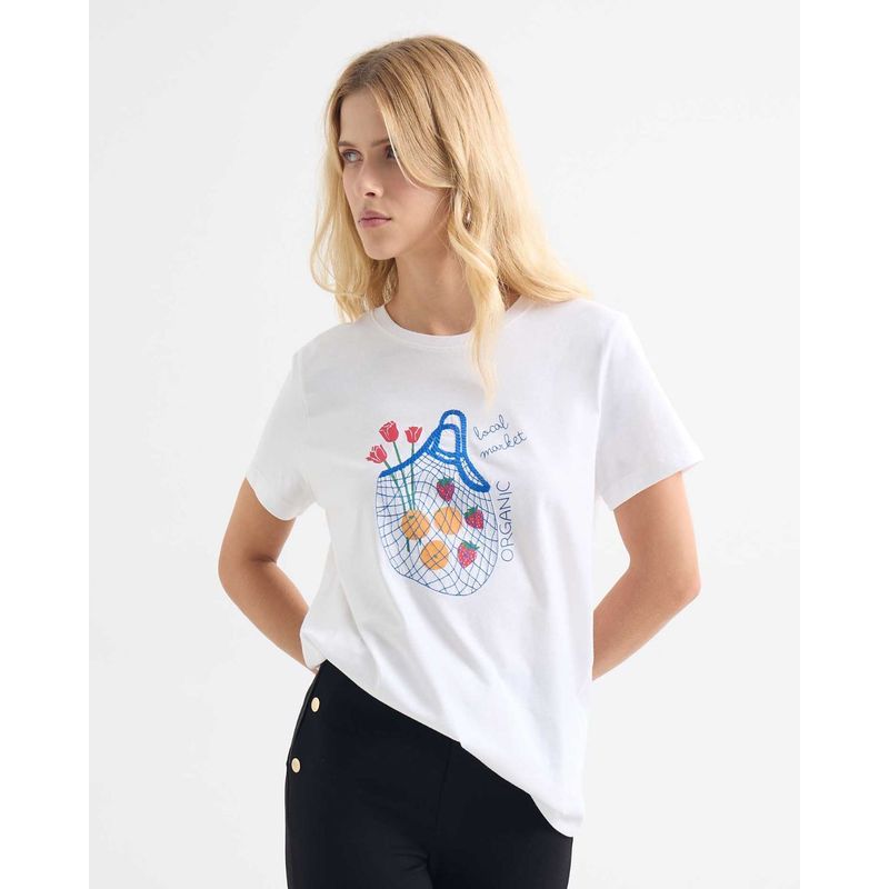 SEVEN SEVEN - Camiseta Para Mujer Manga Corta Cuello Redondo Color Crudo Marca Seven Seven #28096206