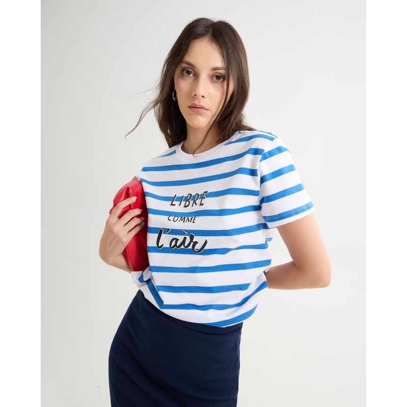 SEVEN SEVEN - Camiseta Para Mujer Manga Corta Cuello Redondo Color Azul  Marca Seven Seven #28096210