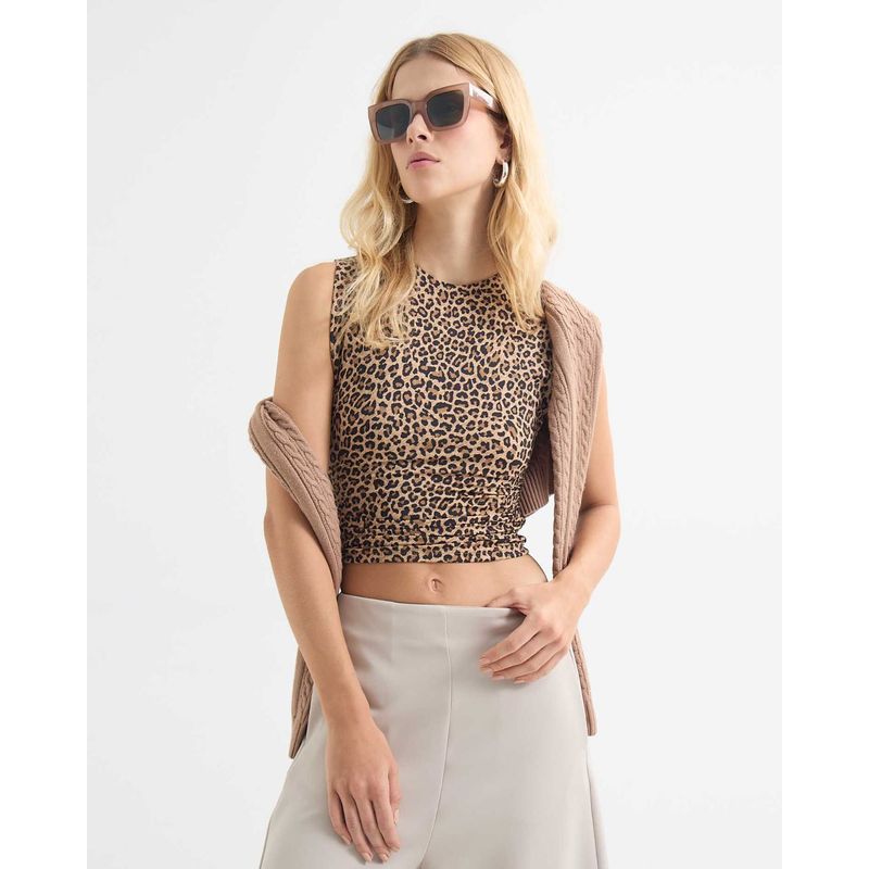 SEVEN SEVEN - Camiseta Para Mujer Manga Sisa Cuello Redondo Color Camel Marca Seven Seven #28096185