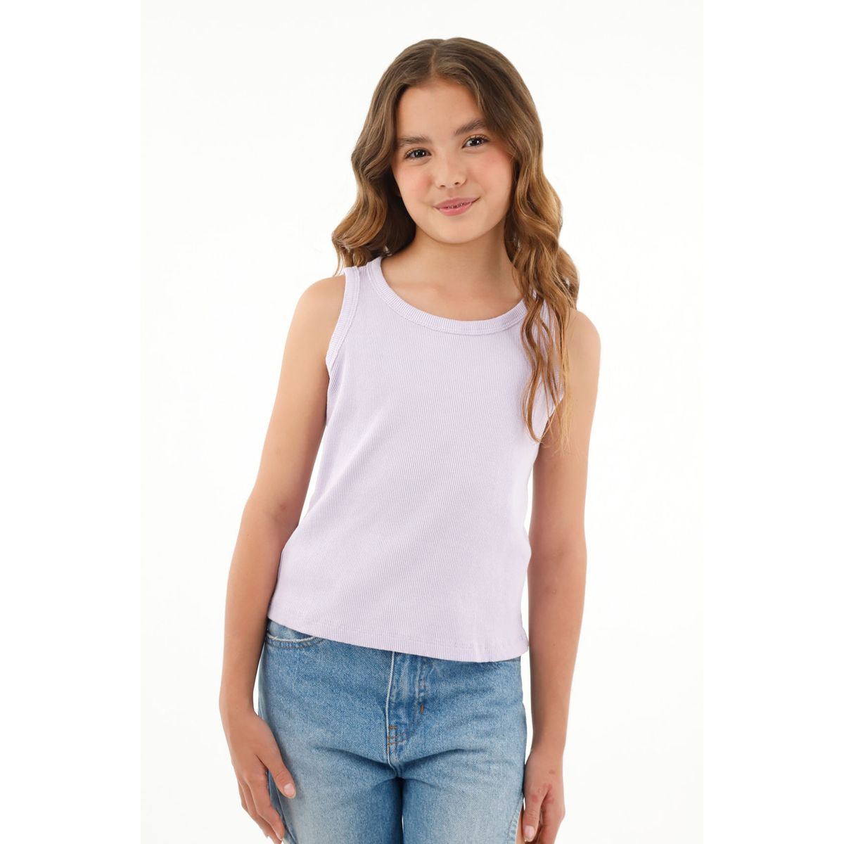 TENNIS - Camiseta manga sisa morada para niña