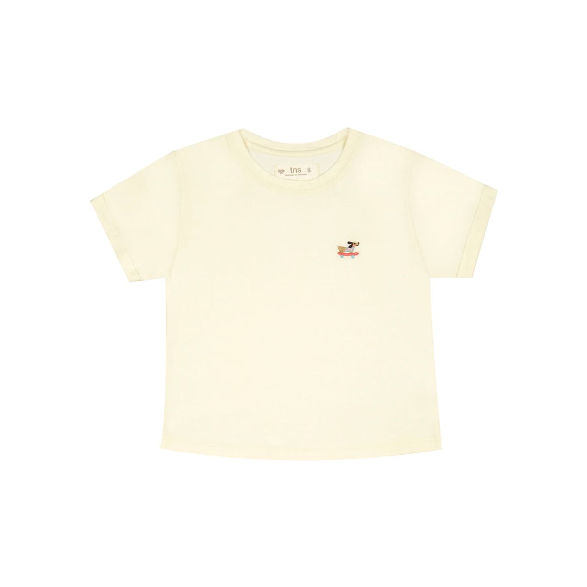 TENNIS - Camiseta básica con bordado de patineta para niña